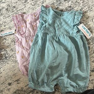 Carter's Baby Romper Set - Blue and Pink